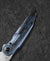 BESTECH BLIND FURY Blue Titanium Silver Carbon Fiber  Inlay Handle: 3.62" Stonewash+Satin M390 Blade BT2303A