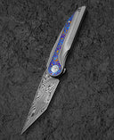 BESTECH BLIND FURY BT2303G Grey Titanium Timascus Inlay Handle: 3.62