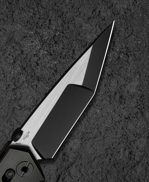 BESTECH CETUS BT2304C Black Bronze Titanium Carbon Fiber Inlay Handle: 3.94" Black PVD Horizontal Satin M390 Blade