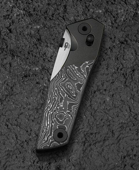 BESTECH CETUS BT2304C Black Bronze Titanium Carbon Fiber Inlay Handle: 3.94" Black PVD Horizontal Satin M390 Blade