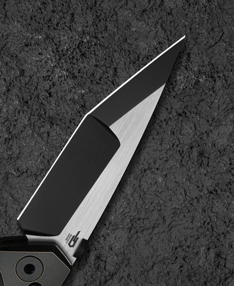 BESTECH CETUS BT2304C Black Bronze Titanium Carbon Fiber Inlay Handle: 3.94" Black PVD Horizontal Satin M390 Blade