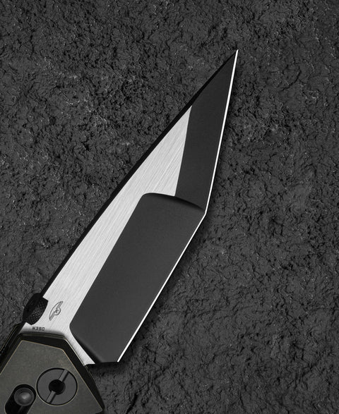 BESTECH CETUS BT2304D Black Bronze Titanium Carbon Fiber Inlay Handle: 3.94" Black PVD Horizontal Satin M390 Blade