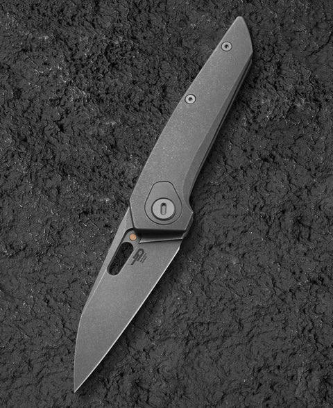 BESTECH VK-VOID BT2305C Black Bead Blast+Stonewash Titanium Handle: 2.85" Black Bead Blast+ Stonewash Elmax Blade