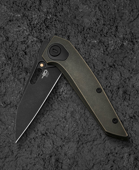 BESTECH VK-VOID BT2305D Black Bronze Stonewash Titanium Handle: 2.85" Black Stonewash Elmax Blade