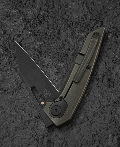 BESTECH VK-VOID BT2305D Black Bronze Stonewash Titanium Handle: 2.85" Black Stonewash Elmax Blade