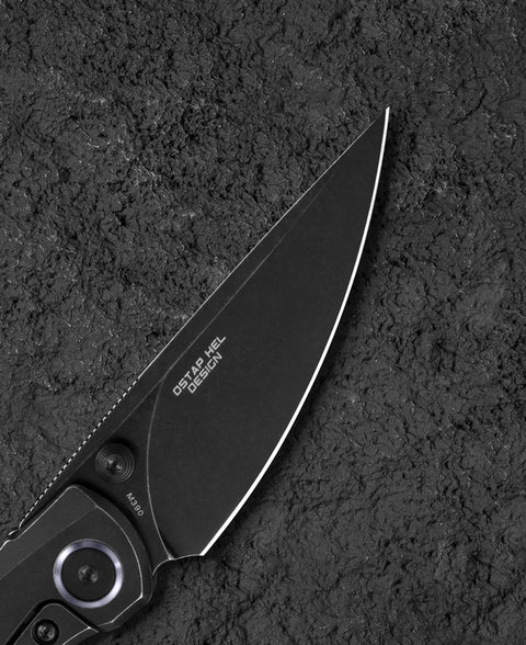 BESTECH LITO BT2307C Titanium+Olive Wood Inlay Handle: 2.7" M390 Blade