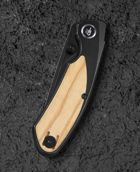 BESTECH LITO BT2307C Titanium+Olive Wood Inlay Handle: 2.7" M390 Blade
