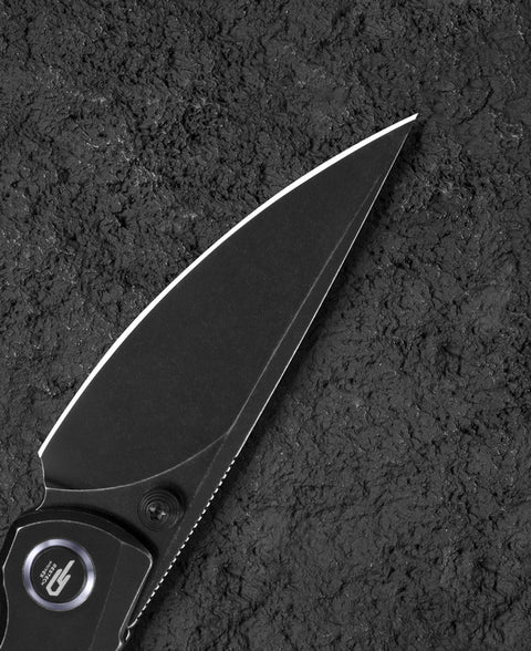 BESTECH LITO BT2307C Titanium+Olive Wood Inlay Handle: 2.7" M390 Blade
