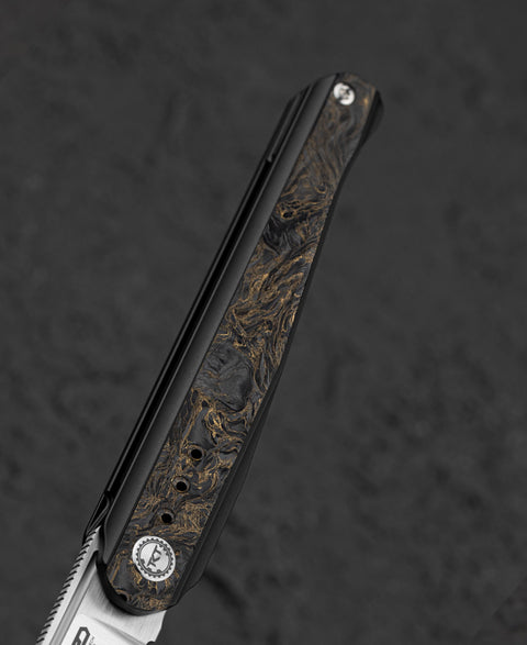 BESTECH SPEAR PHISHER BT2405D 3.48" M390 Blade Titanium+ Fat Carbon Fiber Handle