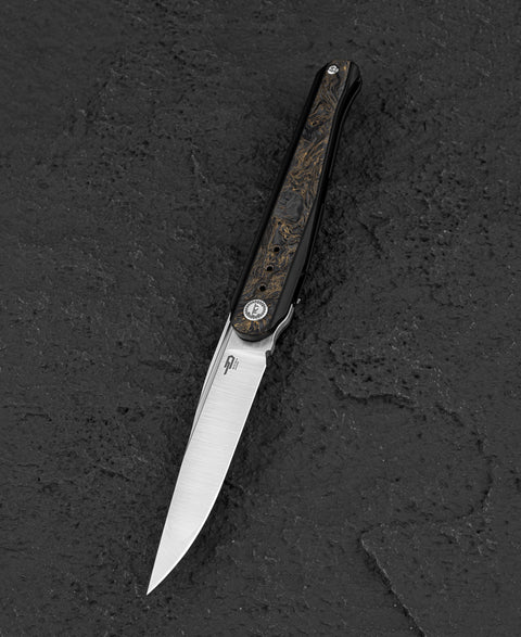 BESTECH SPEAR PHISHER BT2405D 3.48" M390 Blade Titanium+ Fat Carbon Fiber Handle
