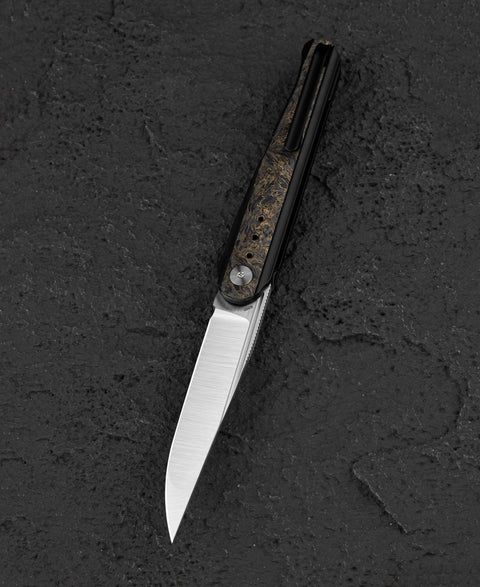BESTECH SPEAR PHISHER BT2405D 3.48" M390 Blade Titanium+ Fat Carbon Fiber Handle