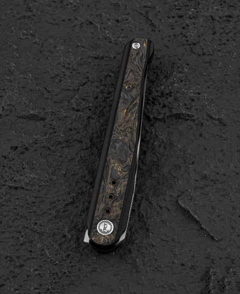BESTECH SPEAR PHISHER BT2405D 3.48" M390 Blade Titanium+ Fat Carbon Fiber Handle