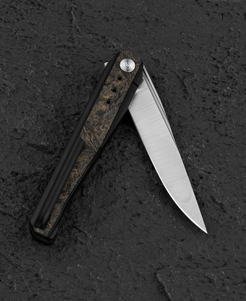 BESTECH SPEAR PHISHER BT2405D 3.48" M390 Blade Titanium+ Fat Carbon Fiber Handle