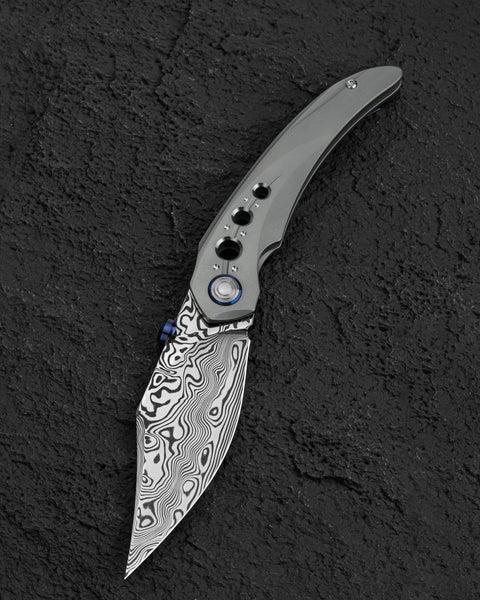 BESTECH RAZON BT2406E 3.87" Damasteel Blade Titanium Handle