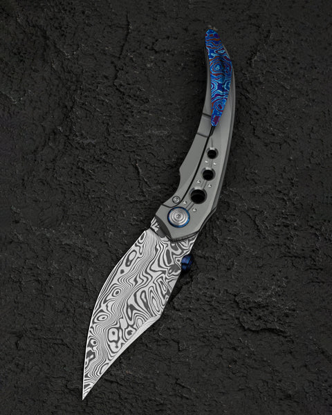 BESTECH RAZON BT2406E 3.87" Damasteel Blade Titanium Handle