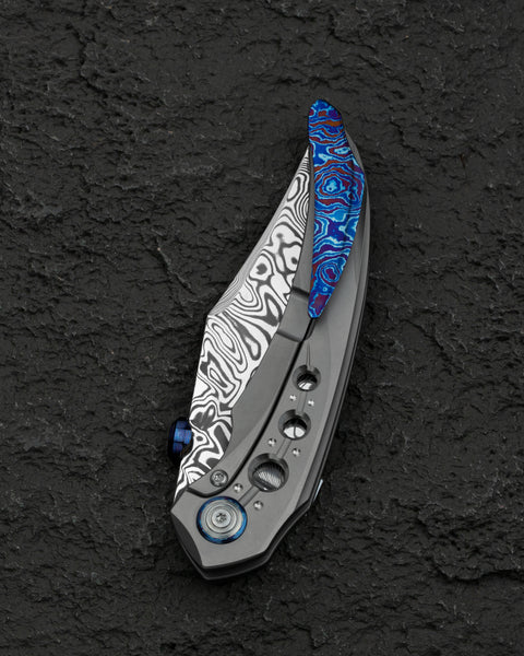 BESTECH RAZON BT2406E 3.87" Damasteel Blade Titanium Handle