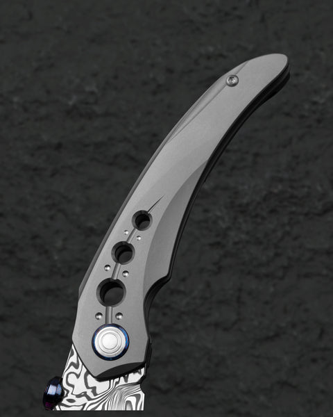 BESTECH RAZON BT2406E 3.87" Damasteel Blade Titanium Handle