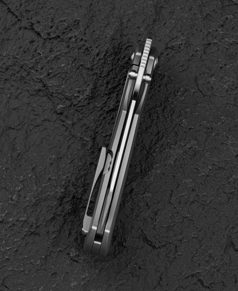 BESTECH CLASTIC BT2407A: 3.62" M-cut Blade Titanium Handle