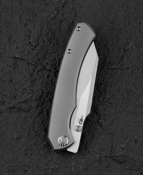 BESTECH CLASTIC BT2407A: 3.62" M-cut Blade Titanium Handle
