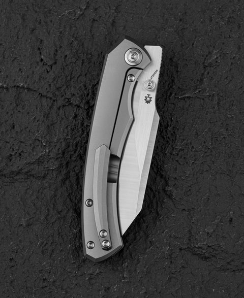 BESTECH CLASTIC BT2407A: 3.62" M-cut Blade Titanium Handle