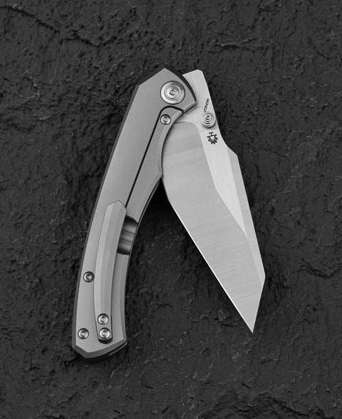 BESTECH CLASTIC BT2407A: 3.62" M-cut Blade Titanium Handle