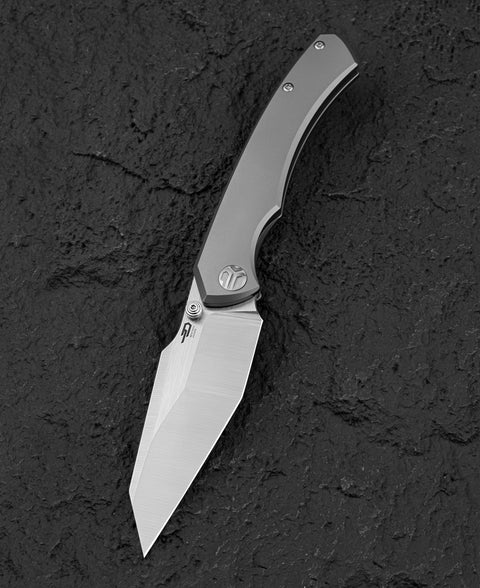 BESTECH CLASTIC BT2407A: 3.62" M-cut Blade Titanium Handle