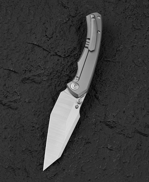 BESTECH CLASTIC BT2407A: 3.62" M-cut Blade Titanium Handle