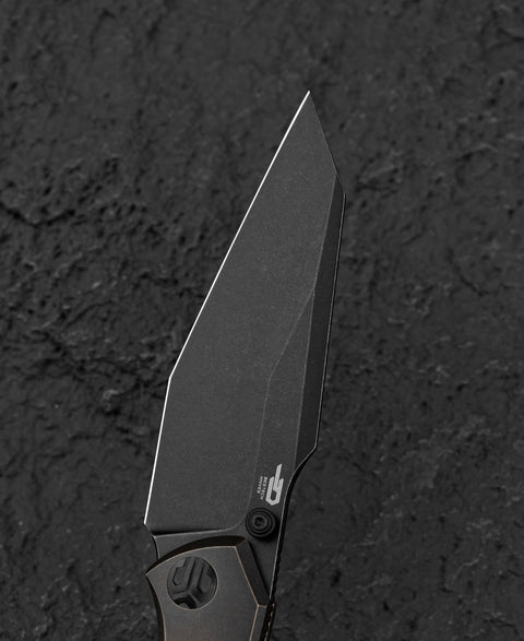 BESTECH CLASTIC BT2407B: 3.62" M-cut Blade Titanium Handle