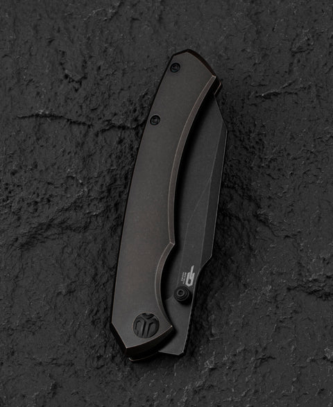 BESTECH CLASTIC BT2407B: 3.62" M-cut Blade Titanium Handle