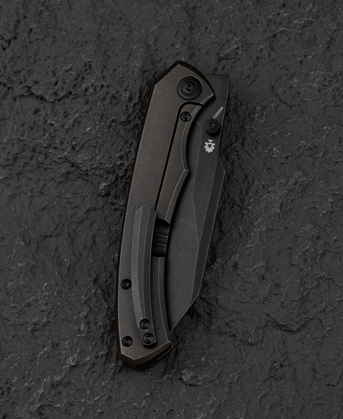 BESTECH CLASTIC BT2407B: 3.62" M-cut Blade Titanium Handle