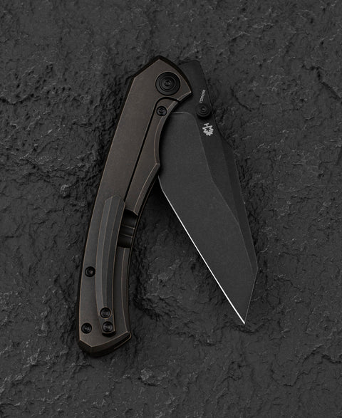 BESTECH CLASTIC BT2407B: 3.62" M-cut Blade Titanium Handle
