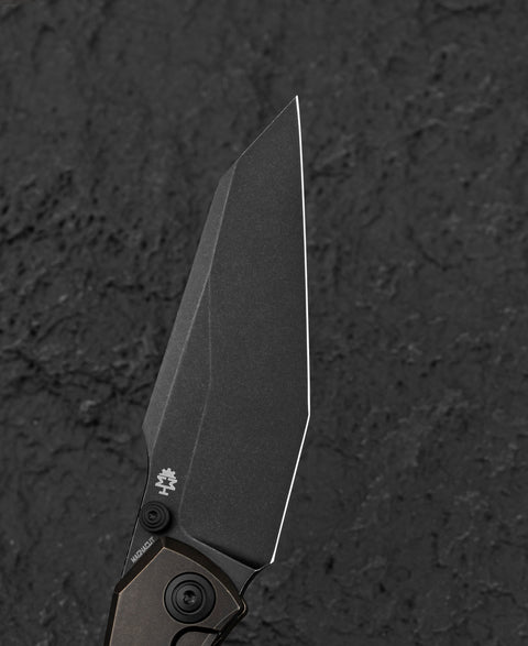 BESTECH CLASTIC BT2407B: 3.62" M-cut Blade Titanium Handle