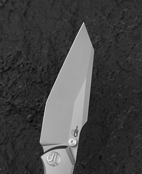 BESTECH CLASTIC BT2407C: 3.62" M-cut Blade Titanium Handle