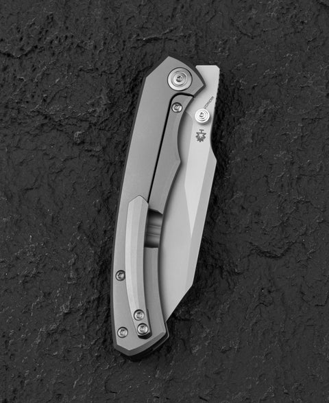 BESTECH CLASTIC BT2407C: 3.62" M-cut Blade Titanium Handle