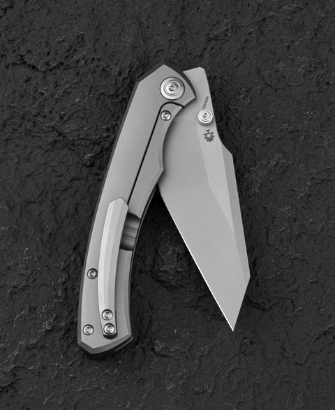 BESTECH CLASTIC BT2407C: 3.62" M-cut Blade Titanium Handle