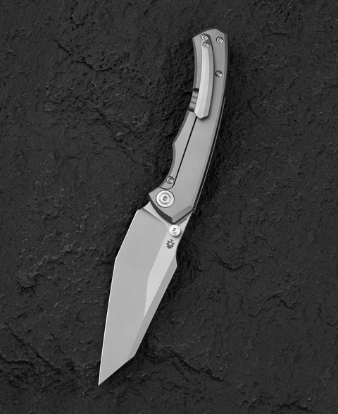 BESTECH CLASTIC BT2407C: 3.62" M-cut Blade Titanium Handle