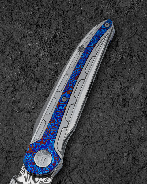 BESTECH PRYDWEN BT2409E 3.68" Damasteel Blade Titanium Handle