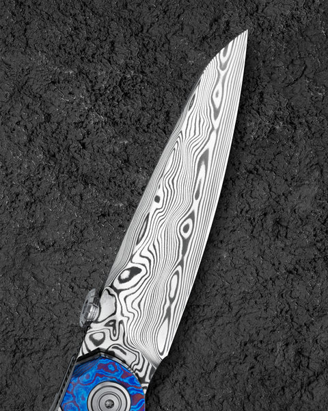 BESTECH PRYDWEN BT2409E 3.68" Damasteel Blade Titanium Handle