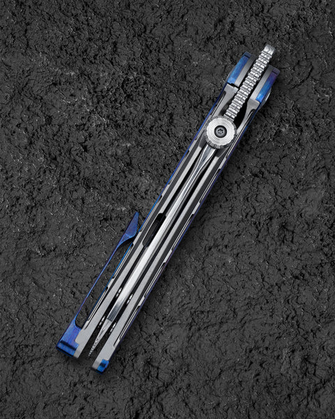 BESTECH PRYDWEN BT2409E 3.68" Damasteel Blade Titanium Handle