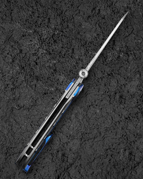 BESTECH PRYDWEN BT2409E 3.68" Damasteel Blade Titanium Handle