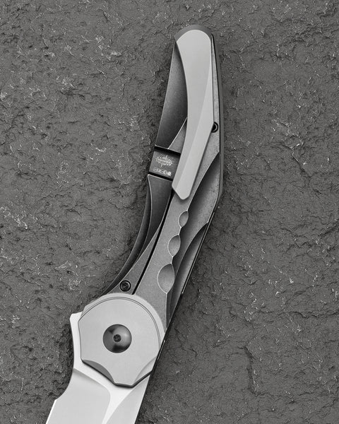 BESTECH EXCENTRIC BT2412A 3.882" M390 Blade Titanium Handle