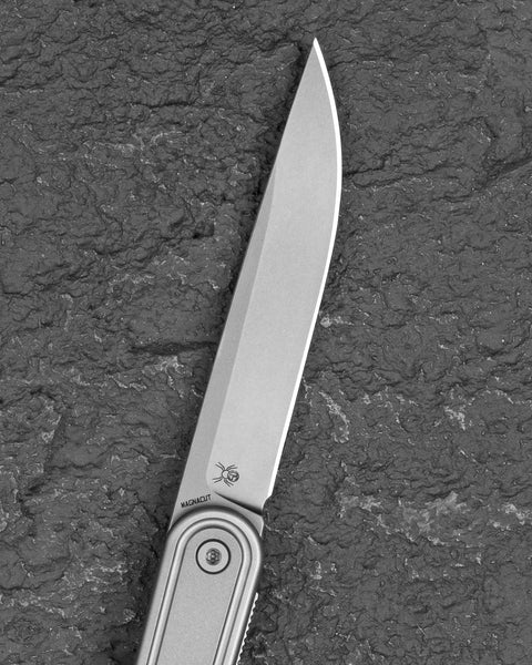 BESTECH INK BT2502A Silver Titanium Handle 3.13'' MagnaCut Blade