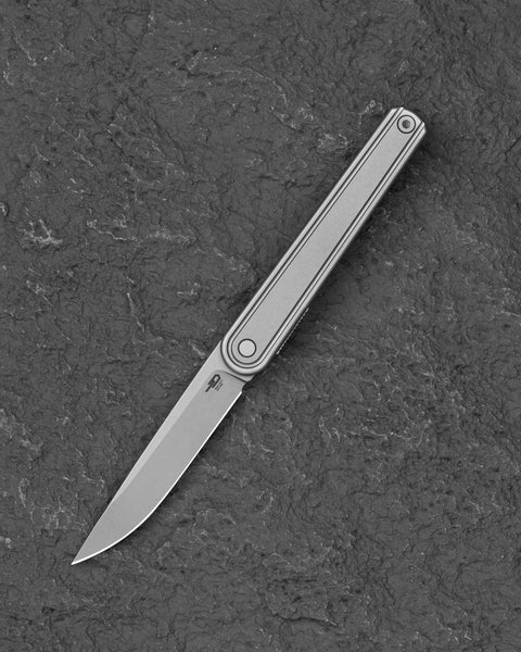 BESTECH INK BT2502A Silver Titanium Handle 3.13'' MagnaCut Blade