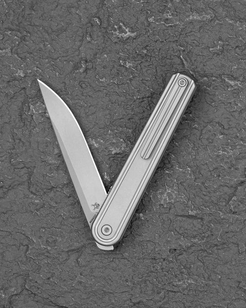 BESTECH INK BT2502A Silver Titanium Handle 3.13'' MagnaCut Blade