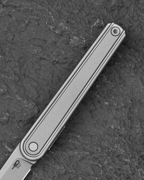 BESTECH INK BT2502A Silver Titanium Handle 3.13'' MagnaCut Blade