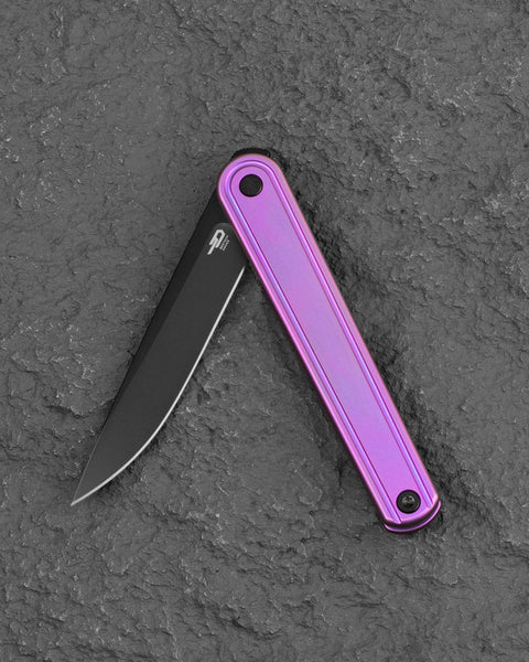 BESTECH INK BT2502C Purple Titanium Handle 3.13'' MagnaCut Blade