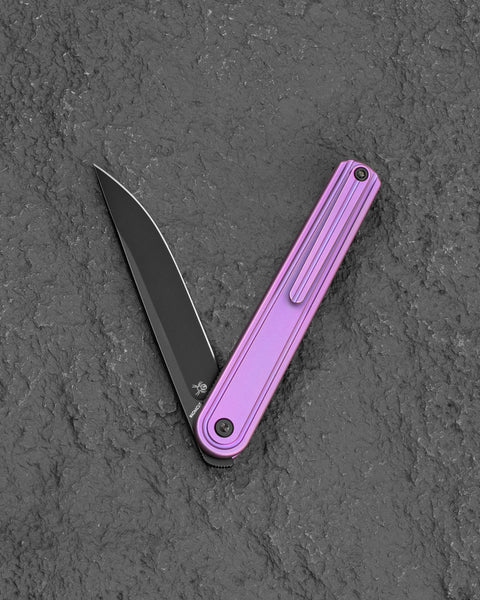 BESTECH INK BT2502C Purple Titanium Handle 3.13'' MagnaCut Blade