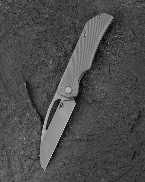 BESTECH TAIPAN BT2503F Titanium Handle: 3.73" Hollow Grinds MC Blade Frame Lock