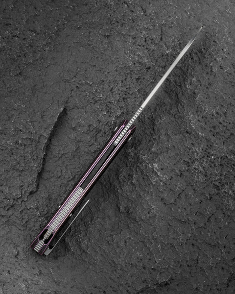 BESTECH TAIPAN BT2503H Titanium Handle: 3.73" Hollow Grinds MC Blade Frame Lock