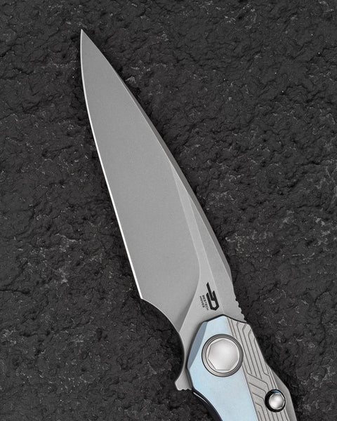 BESTECH WET NELLIE BT2505A Titanium Handle: 3.53" MagnaCut Blade Button Frame Lock